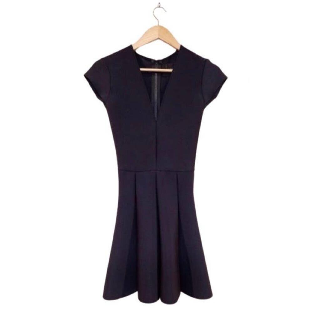 Reformation V Neck Mini A-Line black dress